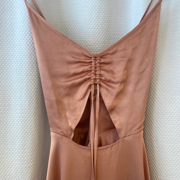 Revolve Backless Cut Out Rose Gold Pink Summer Dress - Picture 3 of 9